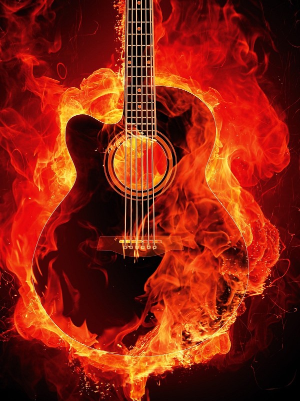Decal Guitar Fire